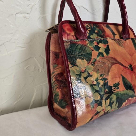Patricia Nash Leather Floral Paris Small Satchel Bag - Picture 2 of 14